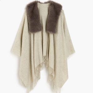 JCrew Faux Shearling Poncho